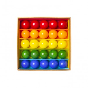 Stikla bumbiņu komplekts Mini Box Rainbow Billes&Co