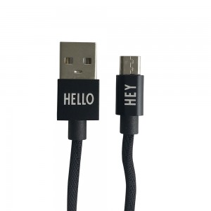 Lādētājs Micro USB Black Design Letters