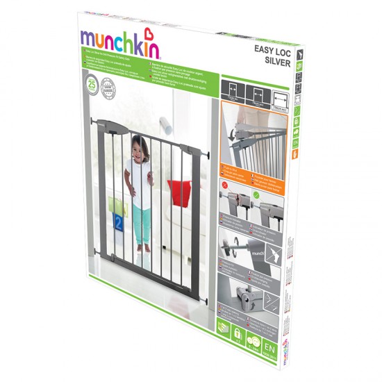 Drošības vārtiņi Munchkin Easy Close Gate - Lindam Porte - Silver