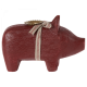 Rotājums - svečturis Wooden pig Small Red Maileg