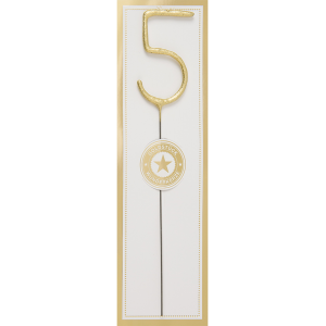 Brīnumsvecīte cipars "5" Classic Gold Wondercandle