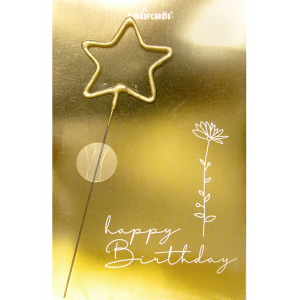 Card with sparkler Happy birthday Classic Gold 