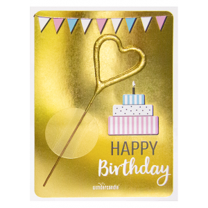 Card with sparkler Happy birthday Mini Gold 