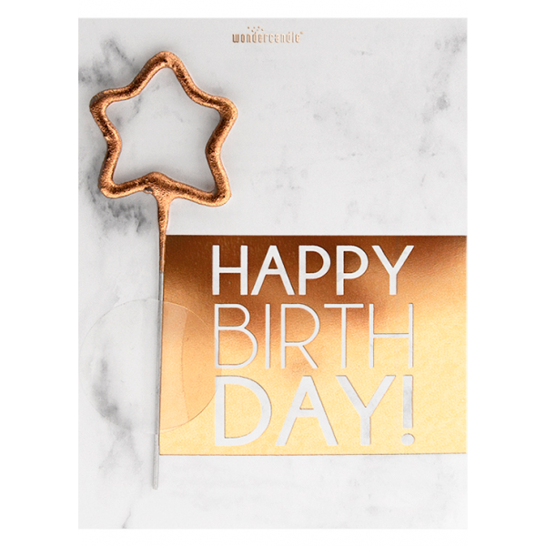 Kartiņa ar brīnumsvecīti Happy birthday Mini Marble 