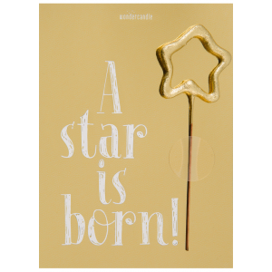 Card with sparkler A Star is Born Mini Gold 